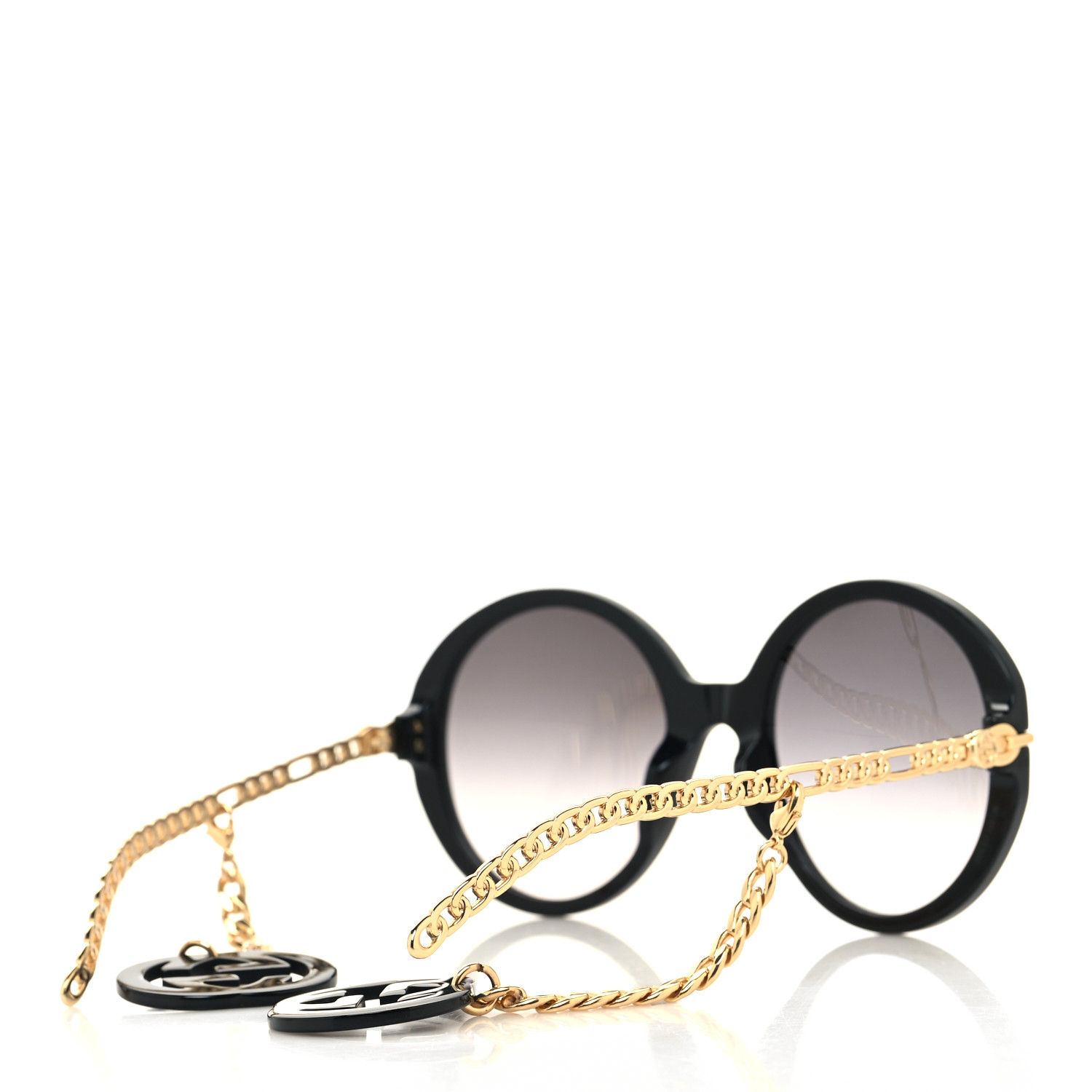 Gucci Acetate Detachable Charm Oversized Frame Round Sunglasses GG0726S - Image 2