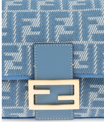 Fendi Baguette FF Jacquard Denim - Image 5