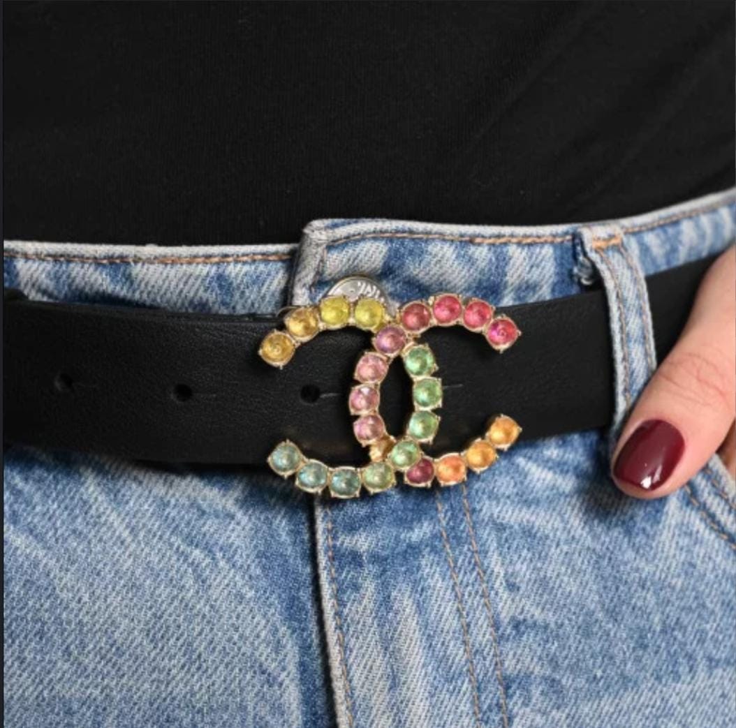 Chanel Jeweled CC Leather Belt - Image 2