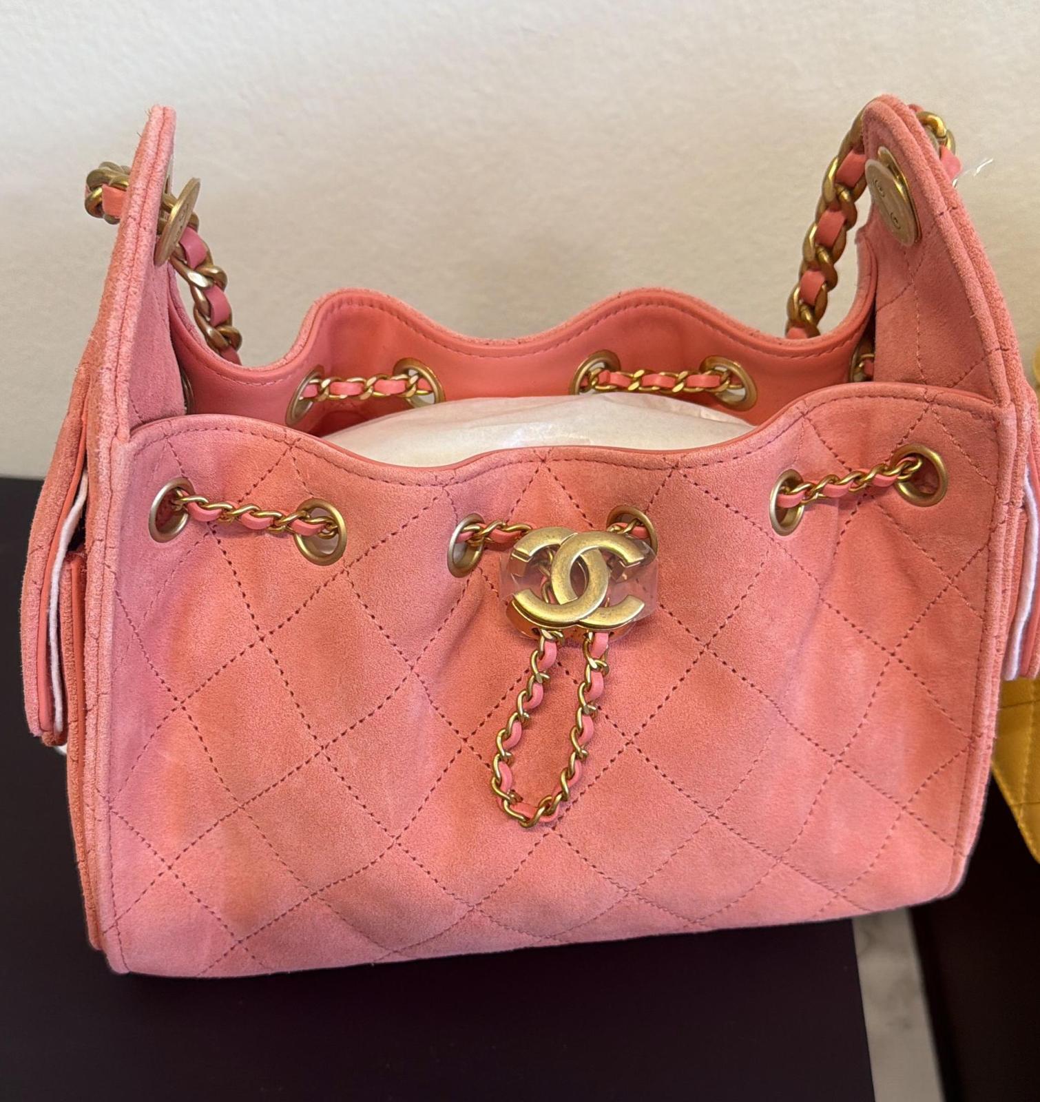 Chanel 25 Mini Handbag in Pink Quilted Suede with Gold-Tone Hardware - Image 2